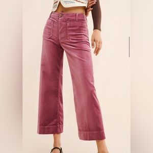 Colette cropped wide-leg corduroy pant